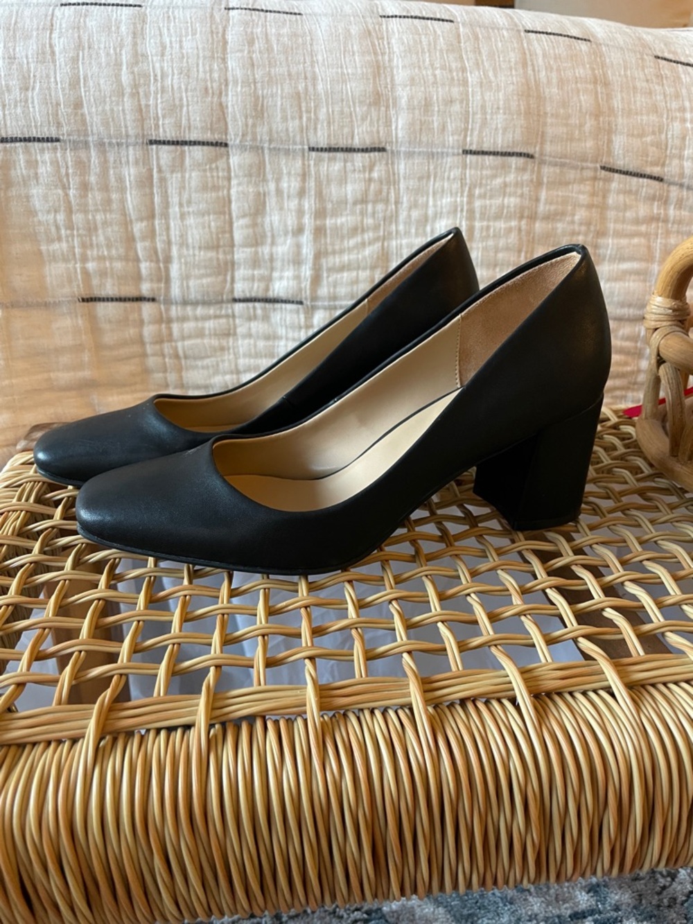 Naturalizer Black Block Heel Pumps